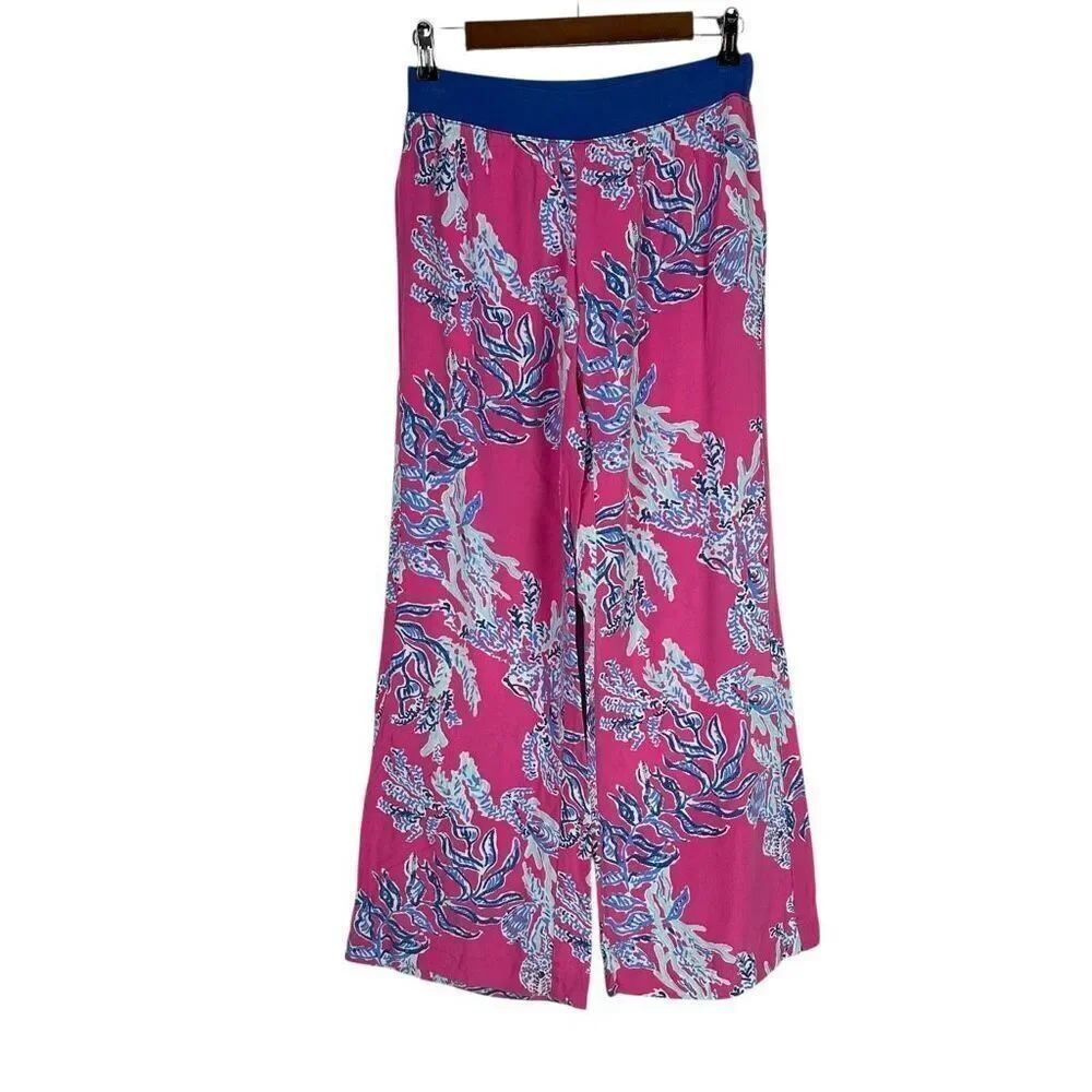 Lilly Pulitzer Small Summer Weight Beach Pants Pink Samba Pants